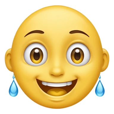 Smile with A joyful face emoji with wide eyes and a big smile, tears of laughter flowing.  sticker