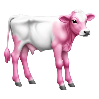 Hot Pink and white calf side profile x 4 legs  sticker