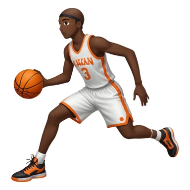 A basketball player doing a "mikan drill" sticker