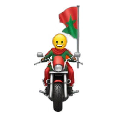 quelqu'un sur une moto avec le drapeau du Maroc derrière sticker