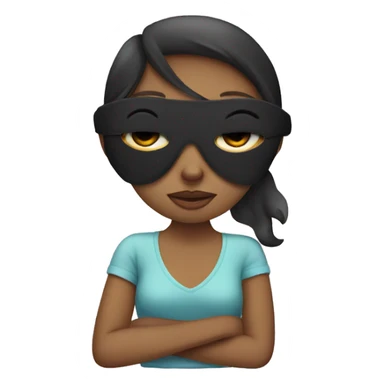 girl sleepy with eye mask  sticker