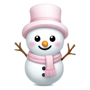 Cute white and light pink snowman sticker