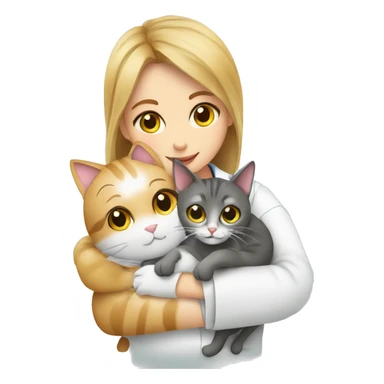 cat cuddles veterinarian girl sticker