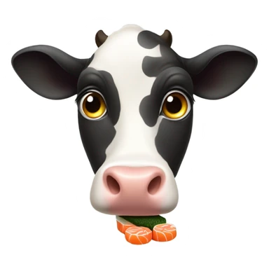 Cow eating sushi  sticker