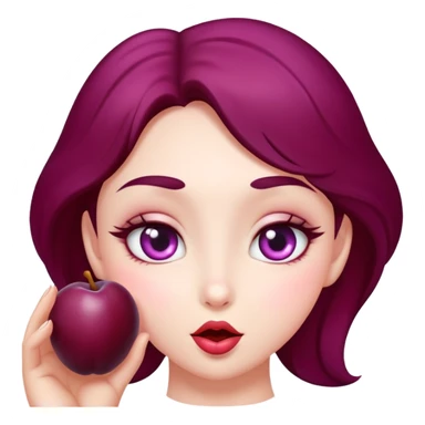 A female plum with eyes that is looking sweetly at ypu and blowing a kiss. you  sticker