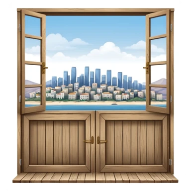 balcony with doors made out of wood sticker