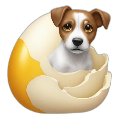 chien sur un oeuf sticker