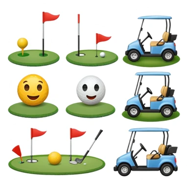 “Create a set of simple, cute, flat-style emojis themed around golf.  Designed in classic emoji style, consistent and expressive.” sticker