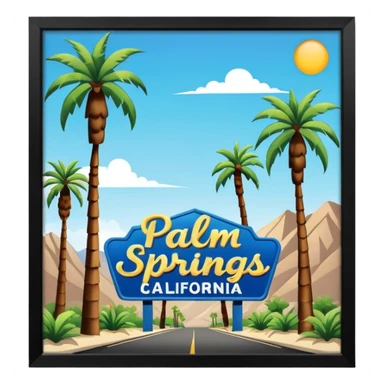 Palm Springs California sign with palm trees sticker
