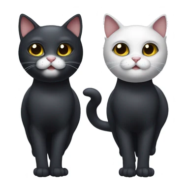 Black cat whit a white stomach and white after nose whit wings sticker