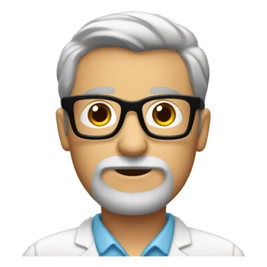 Profesor con pelo moreno, barba y gafas sticker