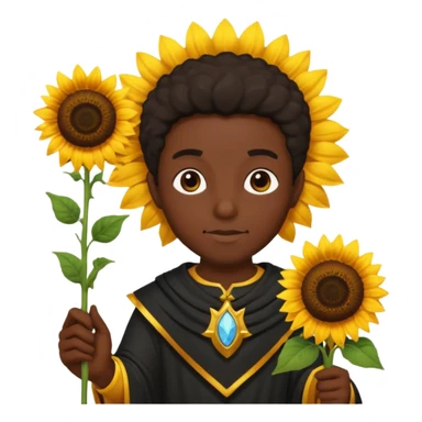 black god with sunflower, scepter sticker