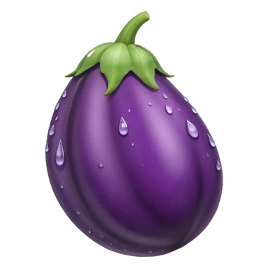 Combine an egg plant with the water drops emoji sticker
