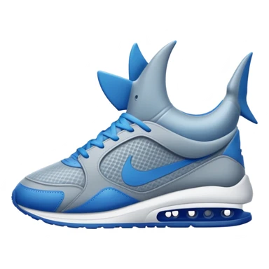 Un tiburón con zapatillas nike azules sticker