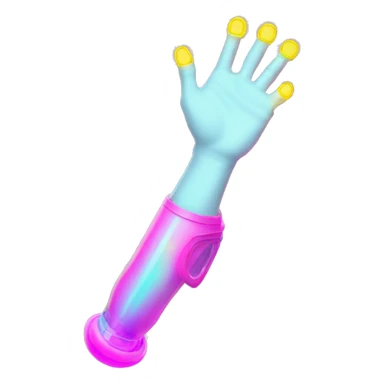 Rave party dancing prosthetic arm neon smoking sticker
