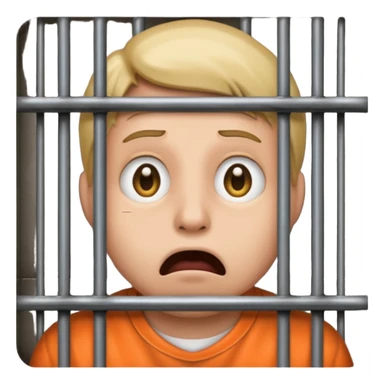 staunendes Emoji im Gefängnis sticker