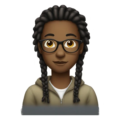 A black teenager with dread locks and clear glasses sticker