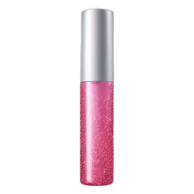 Pink lipgloss tube bottle with glitter  sticker