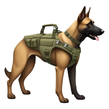 Dark Belgian malinois, tactical sticker