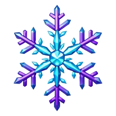 cyan and purple snowflake glitter sticker