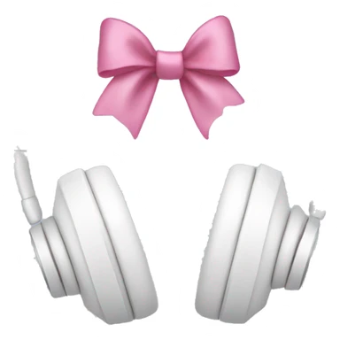 white headphones with pink bows  sticker
