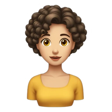 fille brune aux cheveux courts et frisés sticker