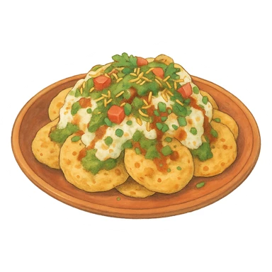 ghibli style chaat papdi, Indian food sticker