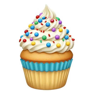Vanilla Cupcake with white icing and colorful sprinkles  sticker
