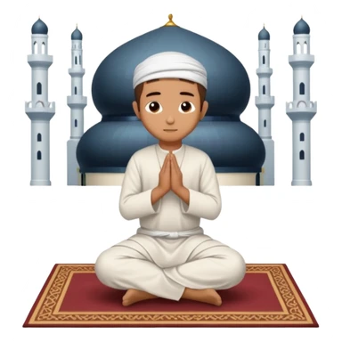 A person praying in Islam religion  make it a 2d pls sticker