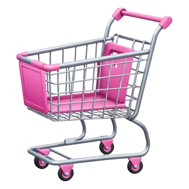 make shopping cart with pink tones. sticker