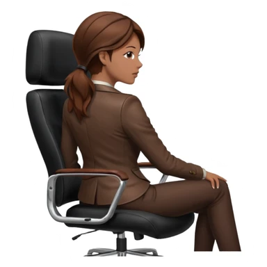 Back of head woman sitting on an office chair sticker