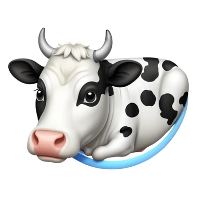 A cow in a Saturn  sticker