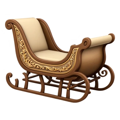 vintage beige winter sleigh sticker