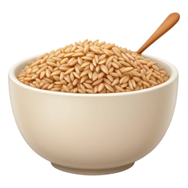 white bowl of brown rice, matte, simple, clear sticker