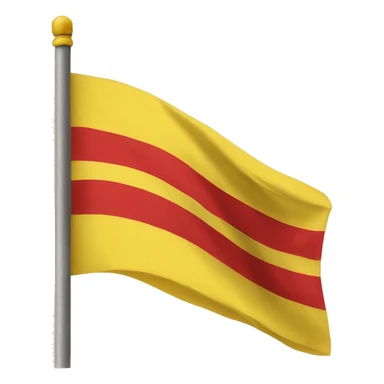 a flag with yellow background and 3 red stripes sticker