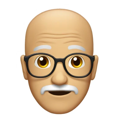 old man bald with goatee and round glasses sticker