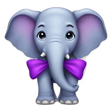 Elephant with a purple bow sticker
