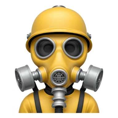 Skeleton wearing a gas mask sticker