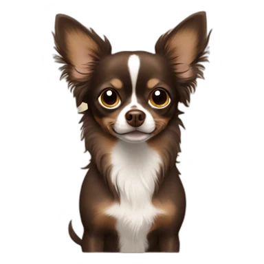 Long-hair dark brown Chihuahua brown eyes sticker