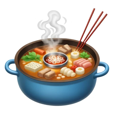 chinese hotpot, bubbling broth, chopsticks sticker