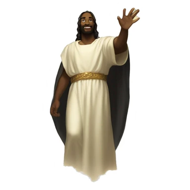 Black God the Father and Black Jesus high fiving in heaven surrounding by clouds sun and shinning rays sticker