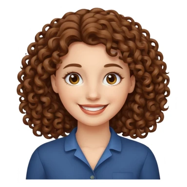 hazme una mujer blaca crespa con el pelo cafe  sticker