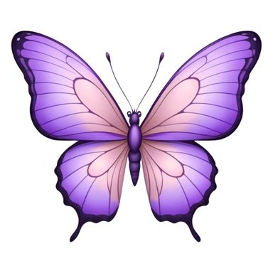 a stunningly detailed butterfly with lilac and purple wings. The wings should display a harmonious blend of swirling and geometric designs, giving them a mystical and artistic feel. The butterfly should have a graceful, elongated body with a subtle metallic sheen, enhancing its enchanting presence. lavender blush  sticker