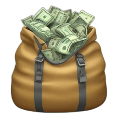 overloaded bag with money sticker