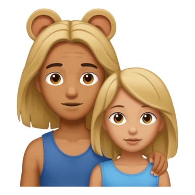 a boy putting a girls hair behind her ears sticker