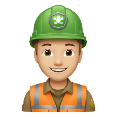 garbage man with green helmet sticker