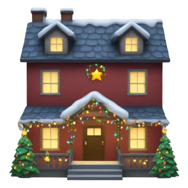 House with Christmas lights  sticker