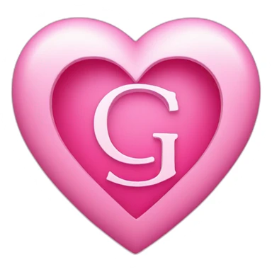Pink heart with letter G sticker