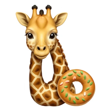 giraffe holding bagel sticker