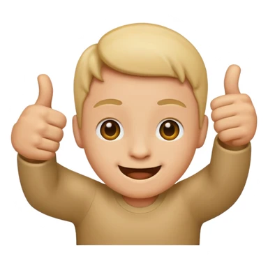 Thumbs up emoji but the thumb is tiny sticker